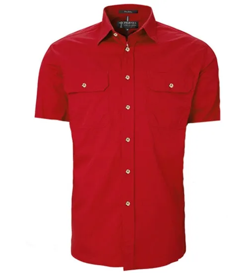 Ritemate Mens Open Front Short Sleeve Shirt - 3 Colours