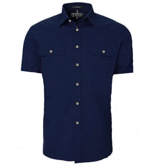 Ritemate Mens Open Front Short Sleeve Shirt - 3 Colours