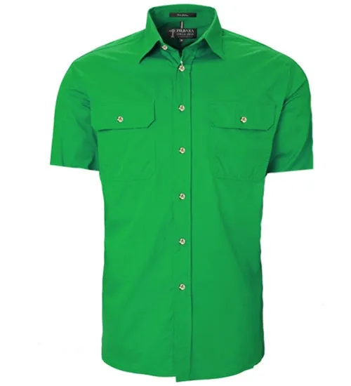 Ritemate Mens Open Front Short Sleeve Shirt - 3 Colours