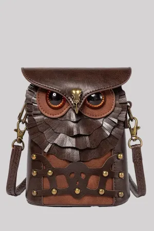 Ro Rox Brown Owl Bag - Steampunk PU Leather Crossbody Bag