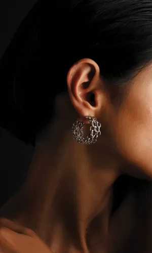 Roop Silver Hoop Earring