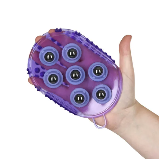 Rubber Massage Gel Curry with Magnetic Rollers