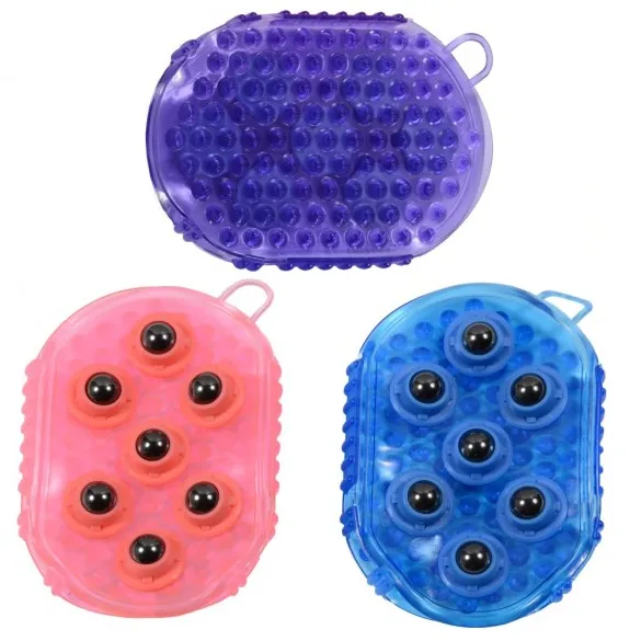 Rubber Massage Gel Curry with Magnetic Rollers