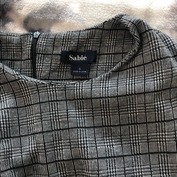 Sabie Plaid Aline Dress in Charcoal Plaid NWOT