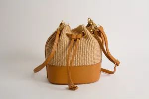 Sac Bag Rafia Natural Cuoio