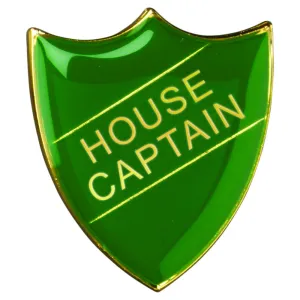 School Shield Badge (House Captain) - Green 1.25in