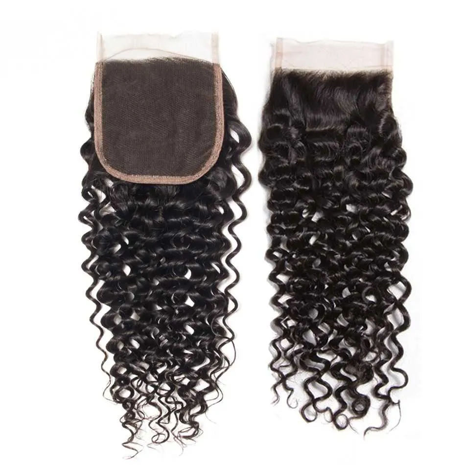 Sdamey Brazilian Curly Wave Human Hair 7X7 Lace Closure