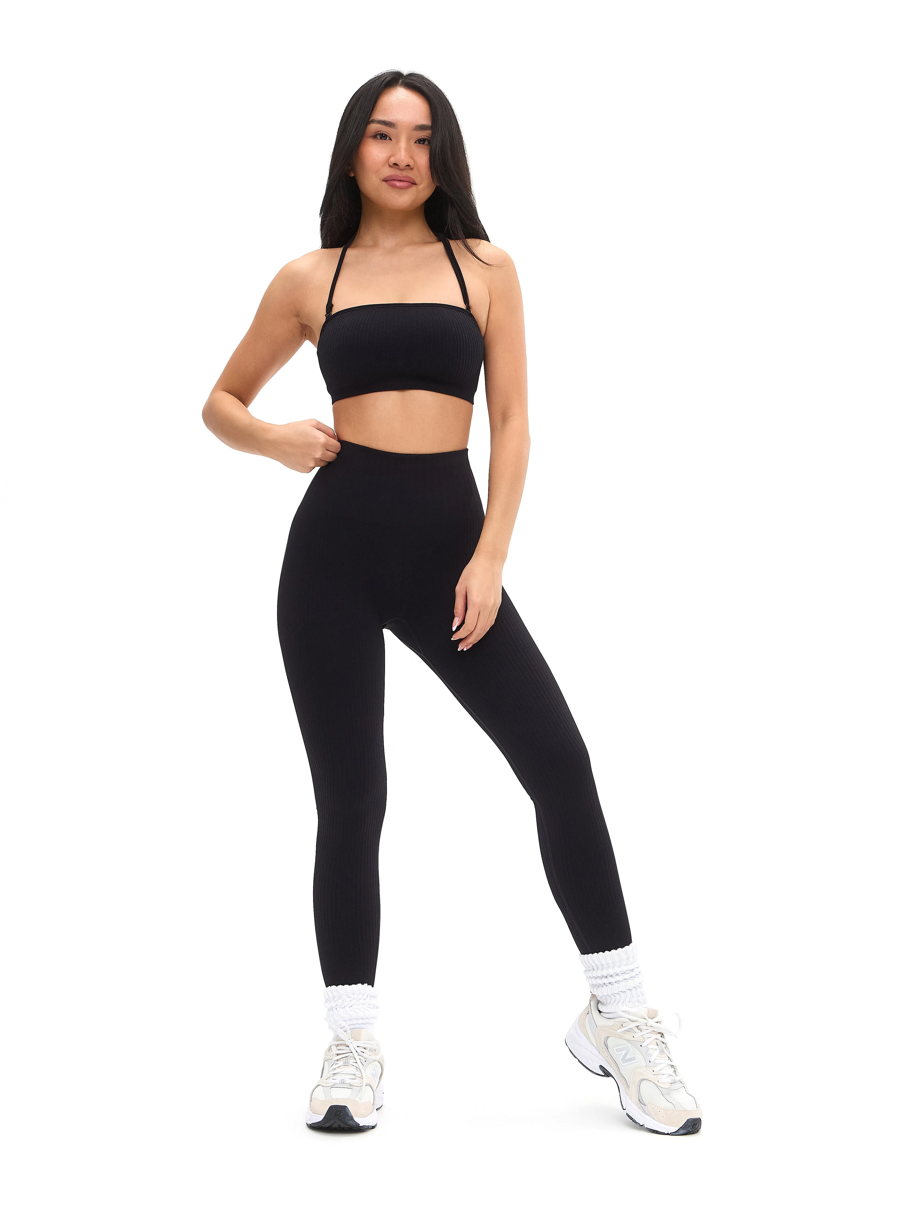 Seamless Ribbed Bandeau - Black