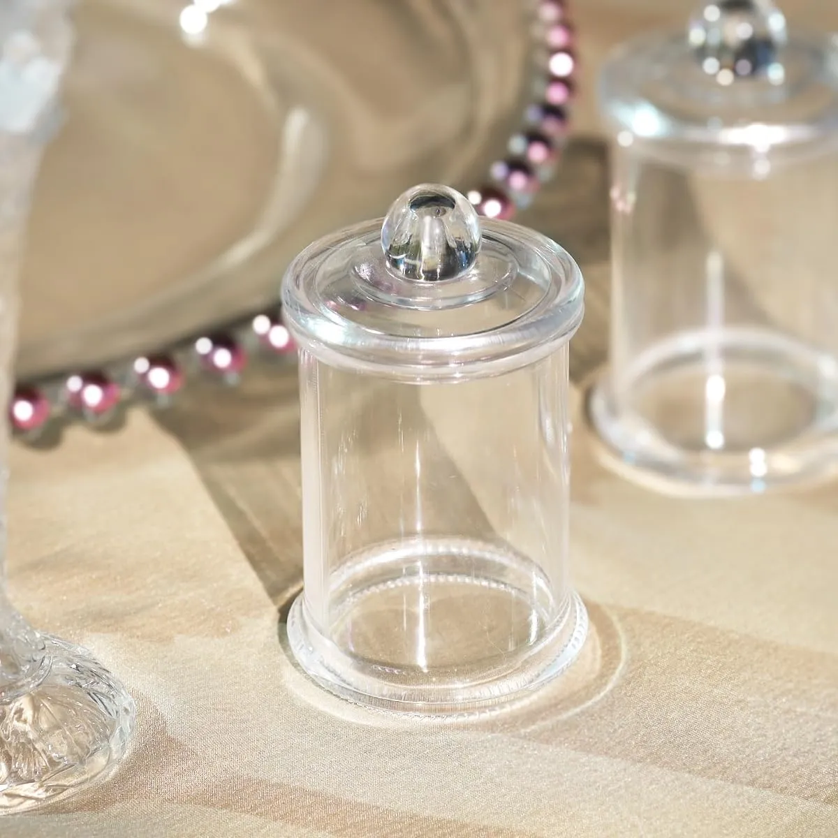 Set of 16 Pcs Clear Jar with Lid aby Shower Party Candy Holder Gift