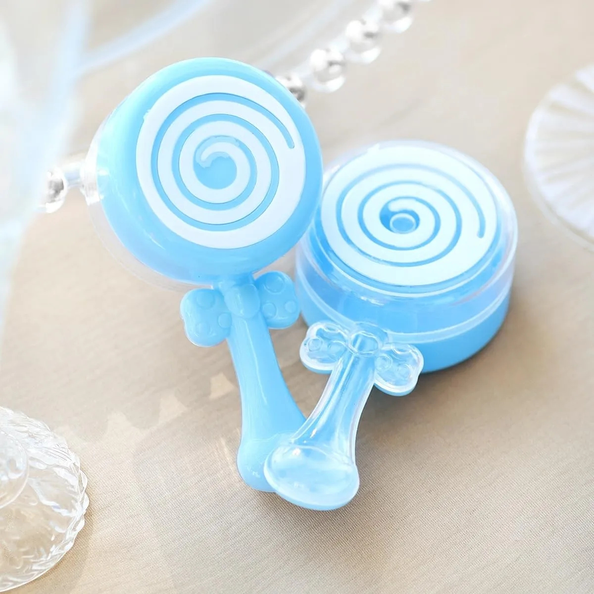 Set of 24 Pcs Blue Plastic Baby Rattle Shower Party Candy Holder