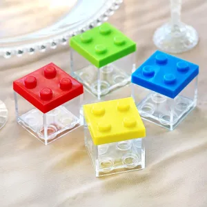 Set of 24 Pcs Color Plastic Block Baby Shower Party Candy Holder