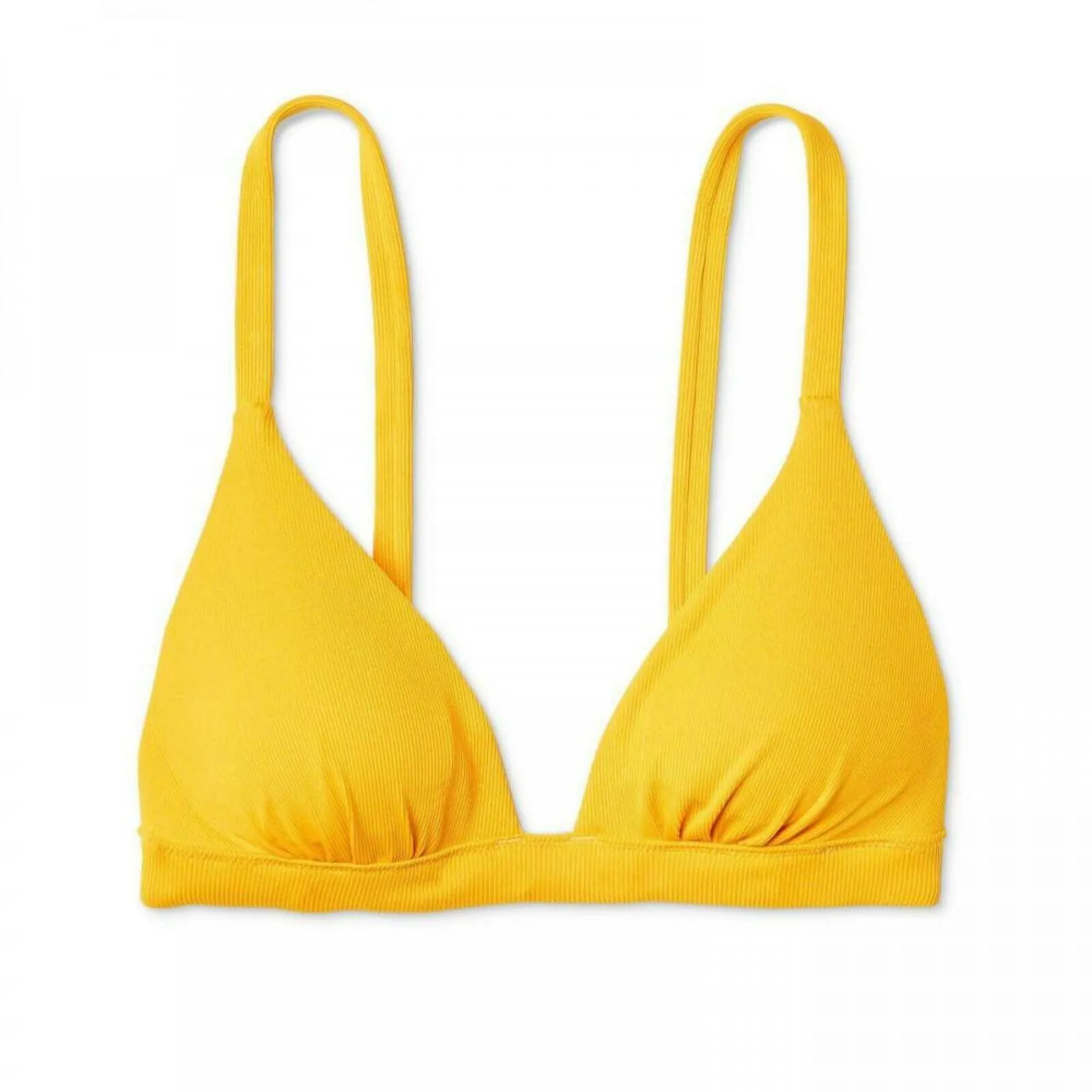 Shade & Shore Women's Ribbed Triangle Bikini Top