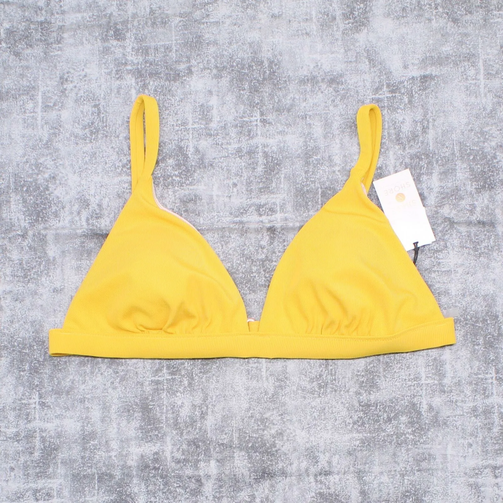 Shade & Shore Women's Ribbed Triangle Bikini Top