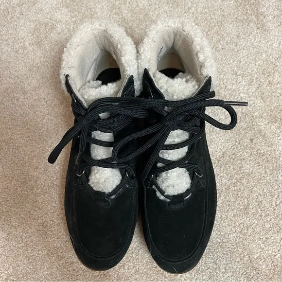 Sorel Harlow Lace Cozy Bootie Black Suede Sz 7 1977351
