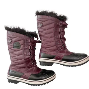Sorel Tofino Epic Plum Waterproof Faux Fur Boot Size 4