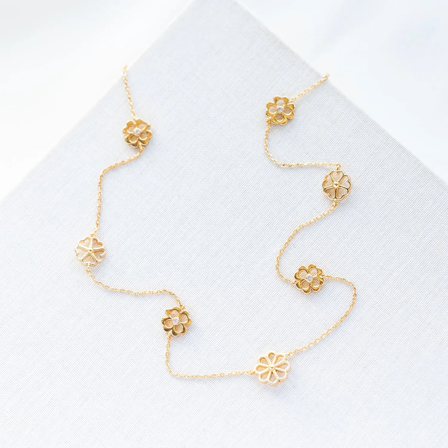 Spade Floral Long Scatter Necklace