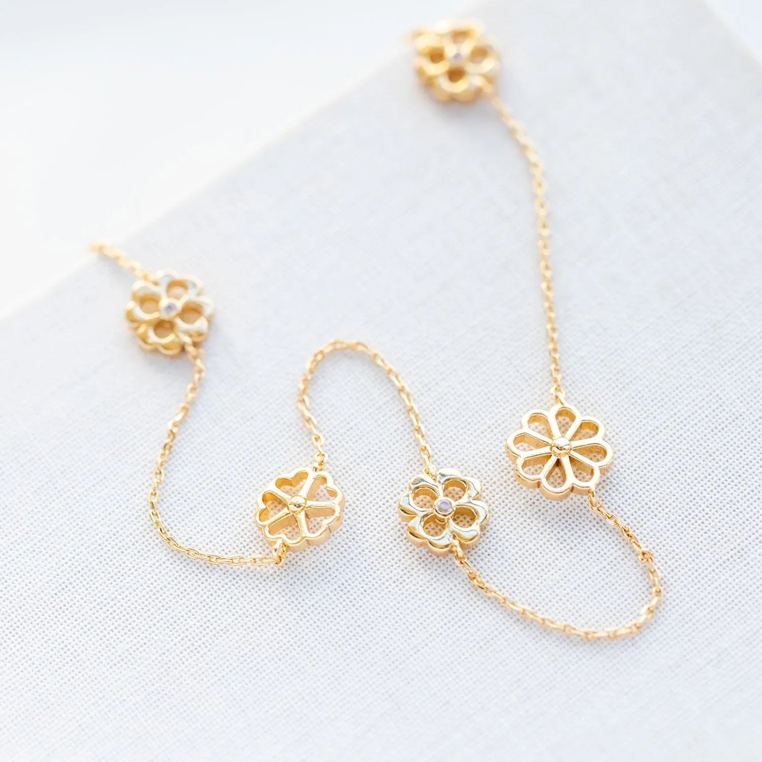 Spade Floral Long Scatter Necklace
