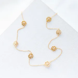 Spade Floral Long Scatter Necklace