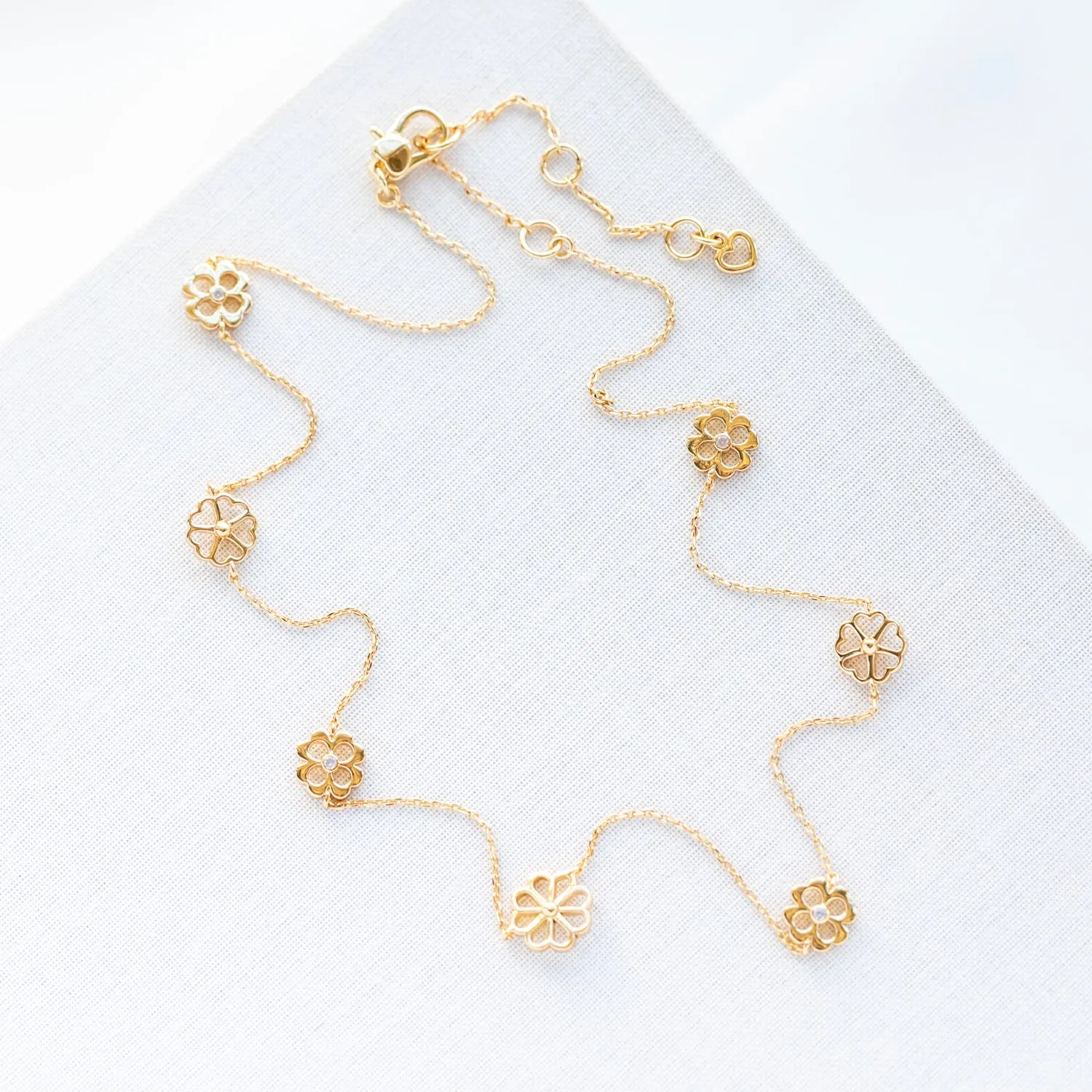 Spade Floral Long Scatter Necklace