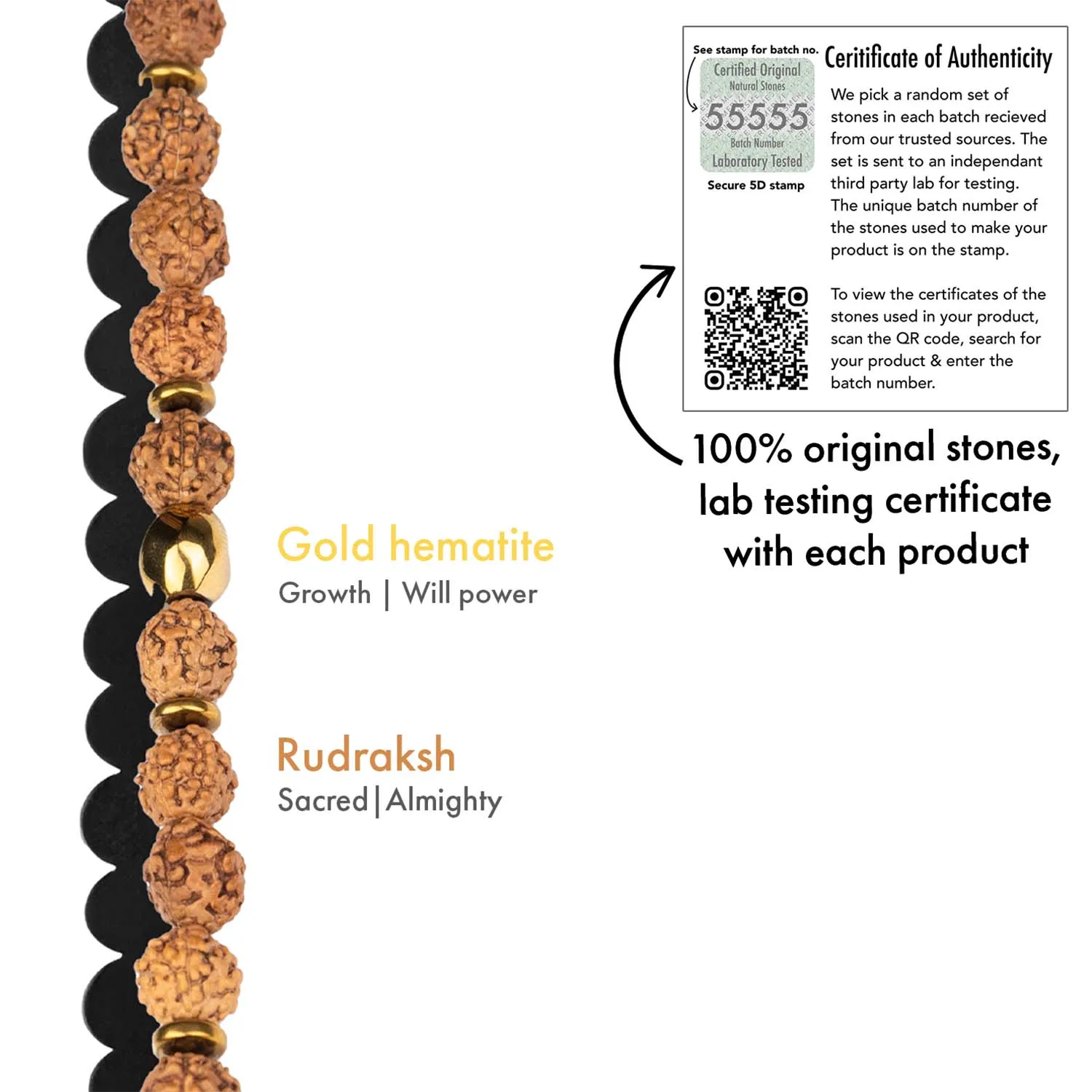 Spiritual Rudraksh Natural Stone Bracelet