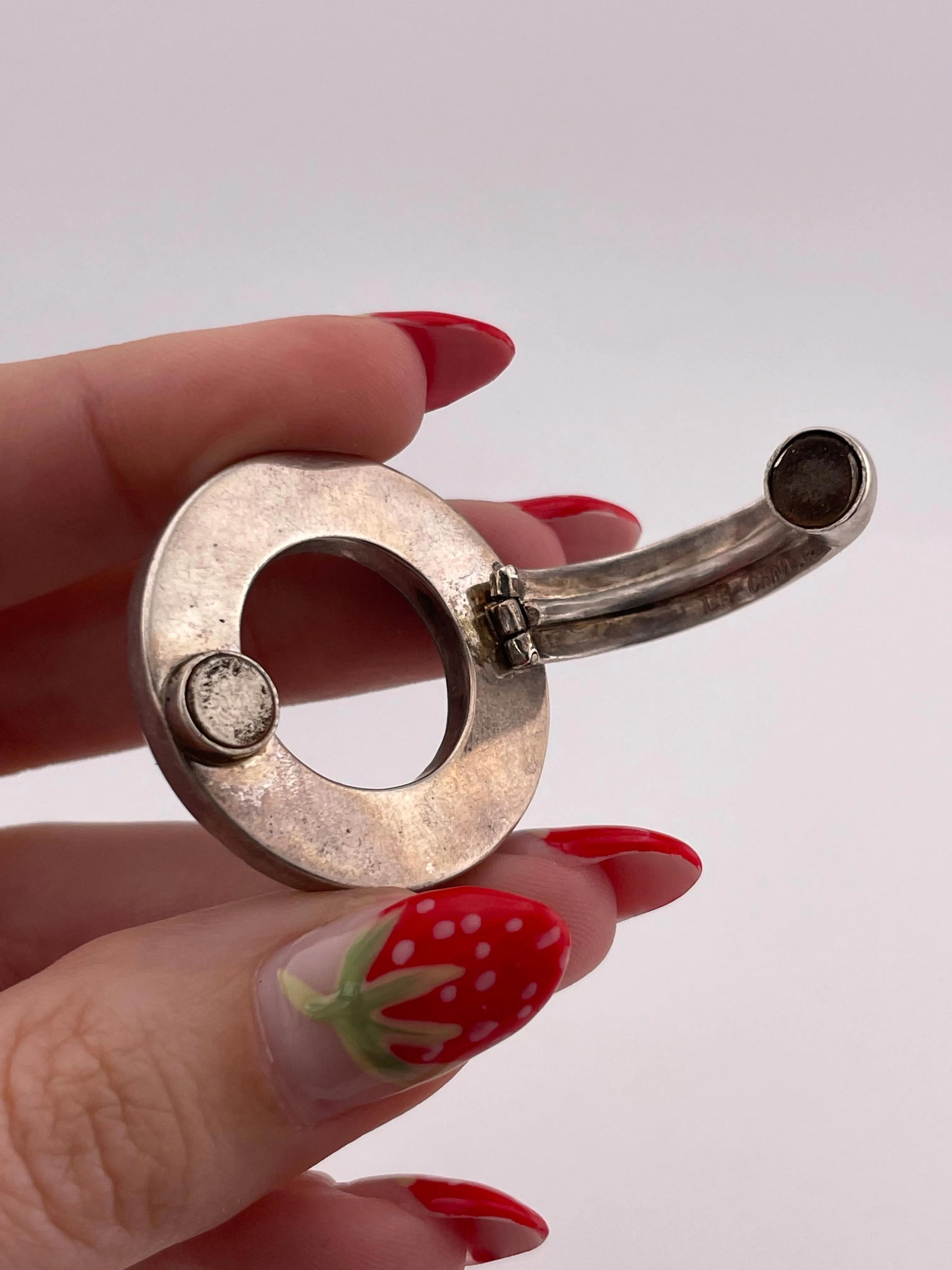 sterling silver stabilized turquoise ring pendant ***magnetic closure***