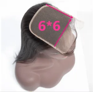 Straight Human Hair Closure 6*6 Lace Remy Lace Closure Natural Color MYLOCKME