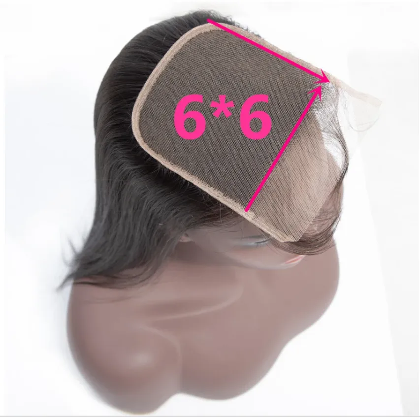 Straight Human Hair Closure 6*6 Lace Remy Lace Closure Natural Color MYLOCKME