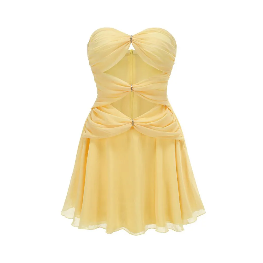 Strapless Sleeveless Cut Out Mini Dress ZNSBA1083