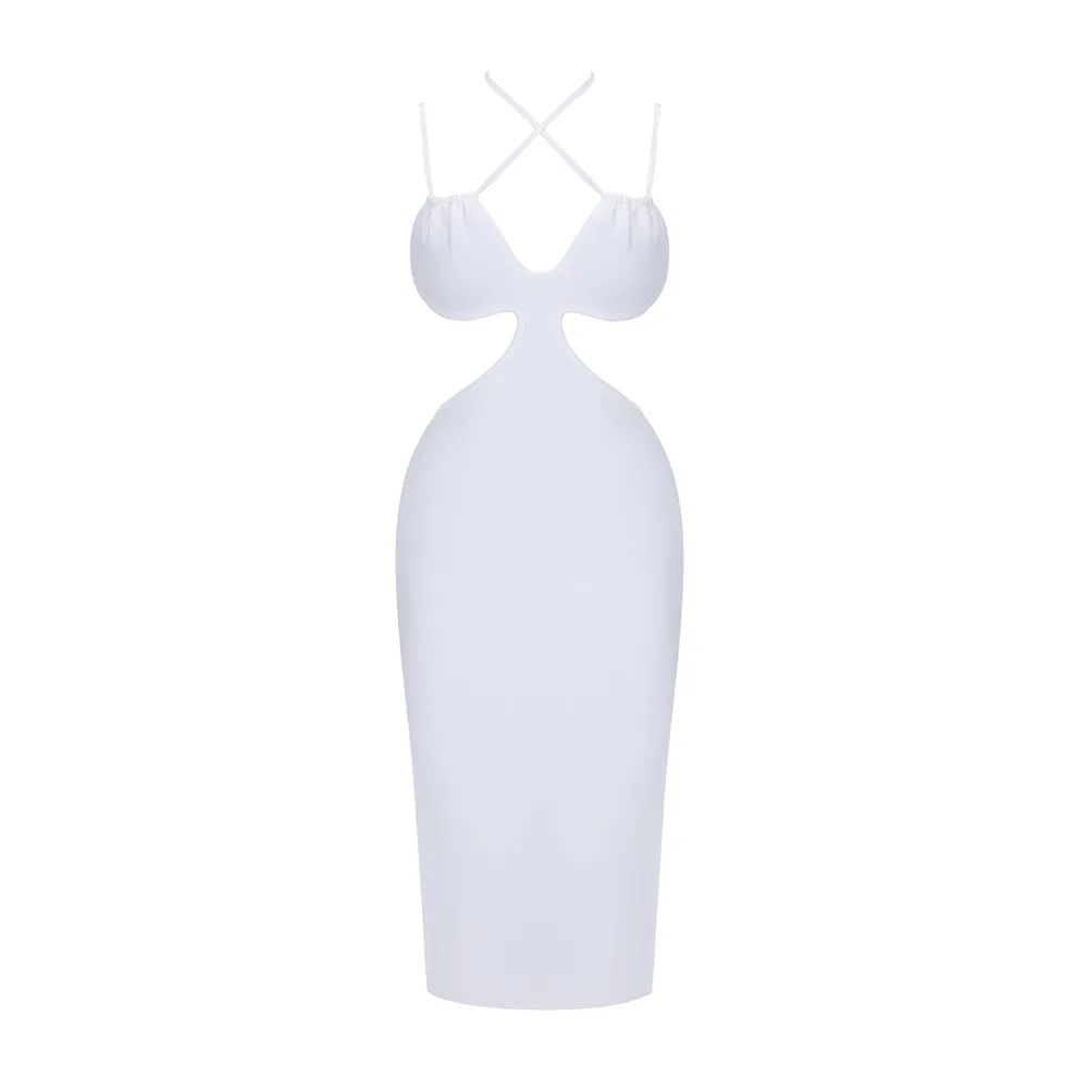 Strappy Sleeveless Cut Out Midi Bandage Dress