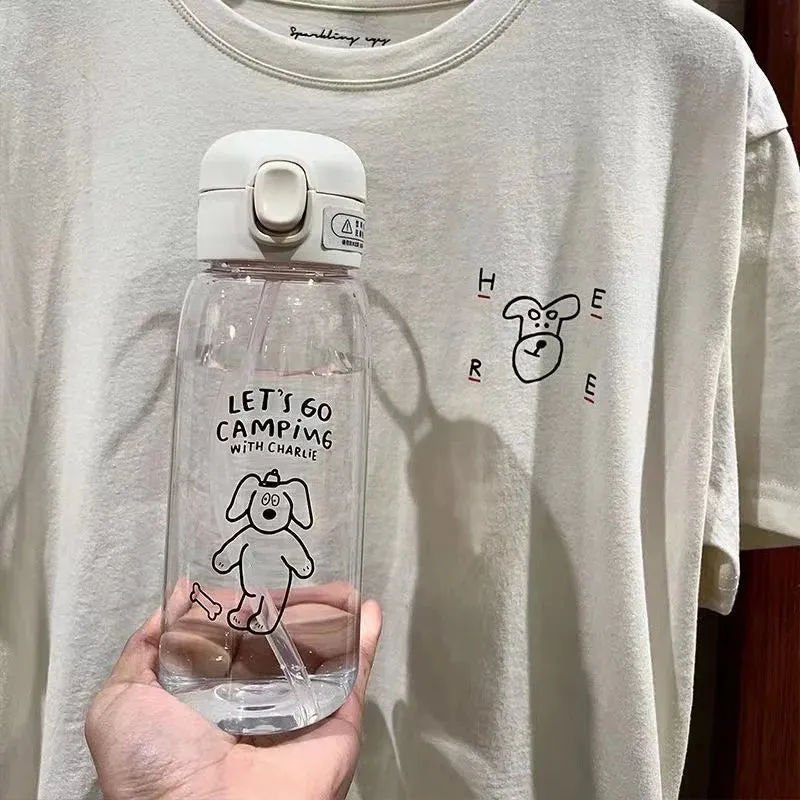 Strawberry Milk Cartoon Water Bottle