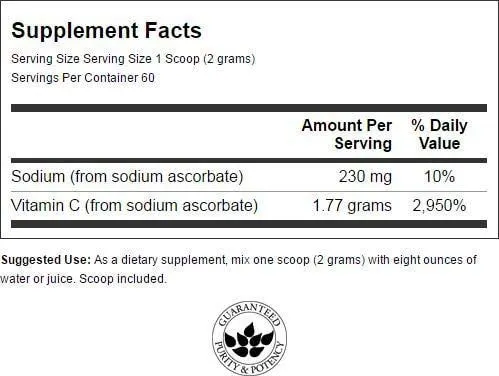 Swanson Buffered Sodio Ascorbato Vitamina C Polvo 4.23 oz (4.23 oz) Pwdr