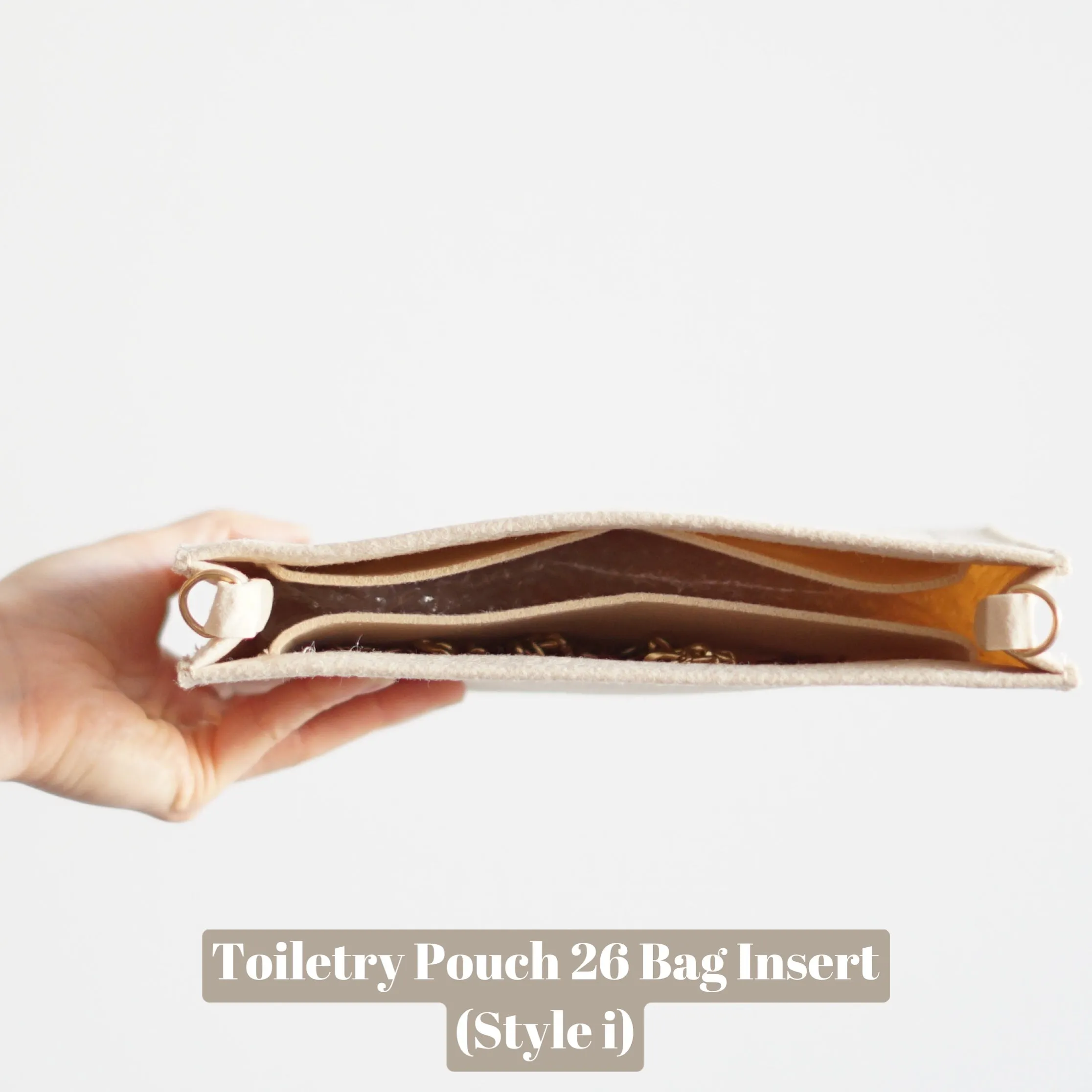 Toiletry Pouch 26 Crossbody Conversion Kit with Bag Organizer Insert & Interwoven Chain