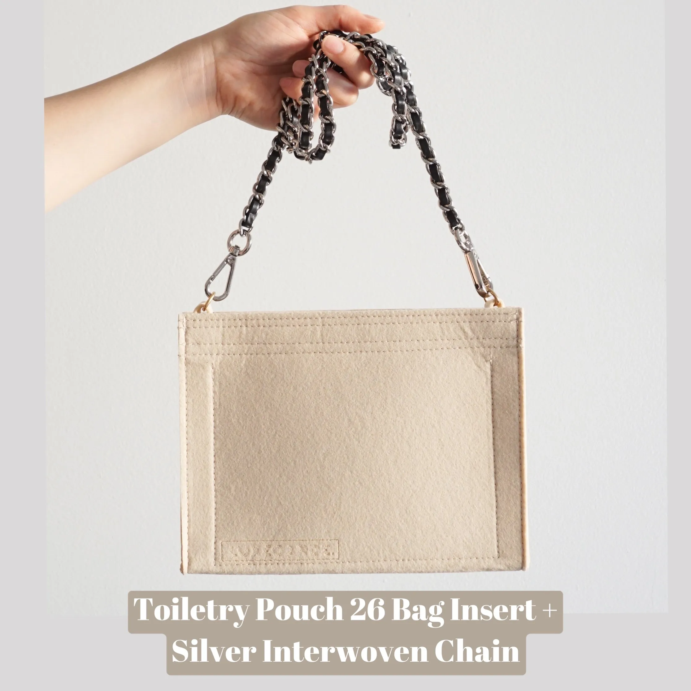 Toiletry Pouch 26 Crossbody Conversion Kit with Bag Organizer Insert & Interwoven Chain