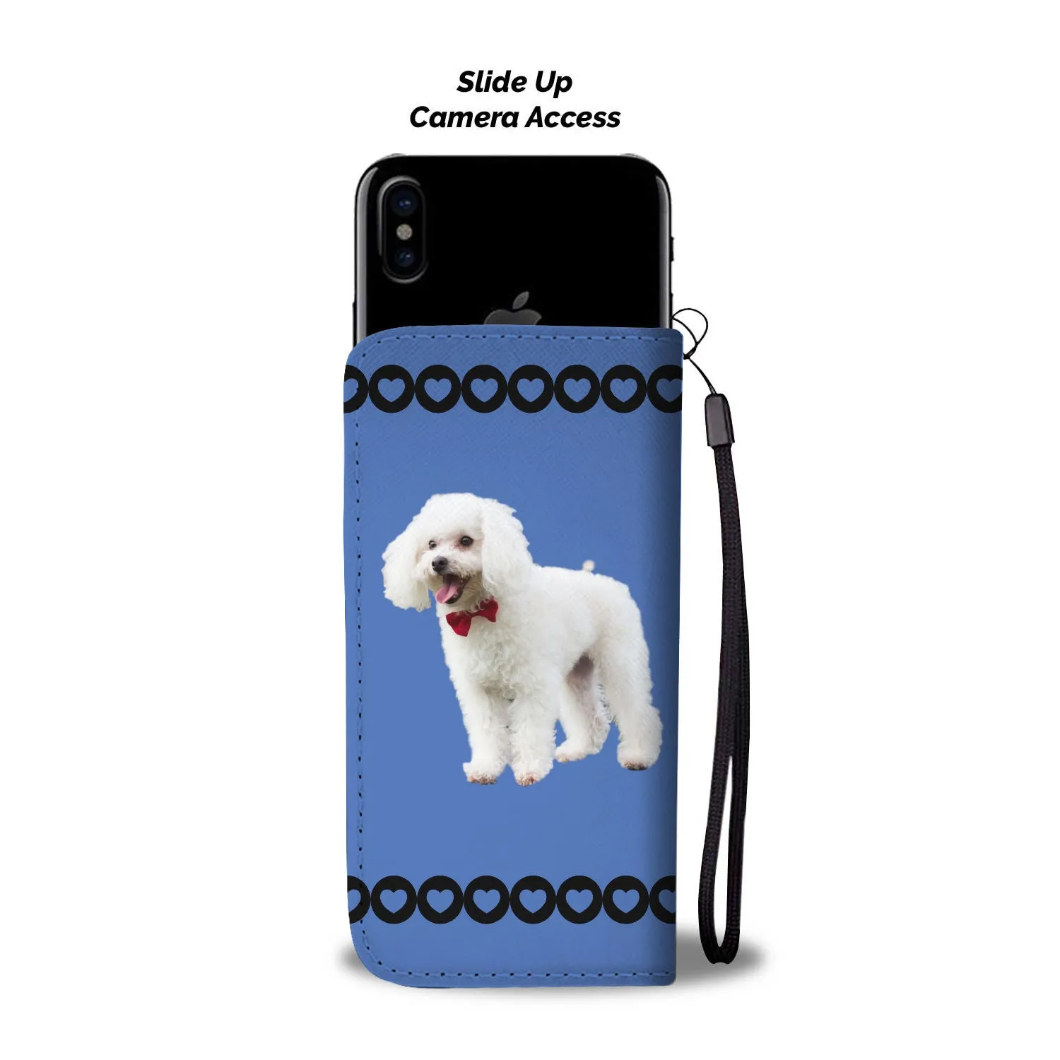 Toy Poodle Phone Case Wallet - White