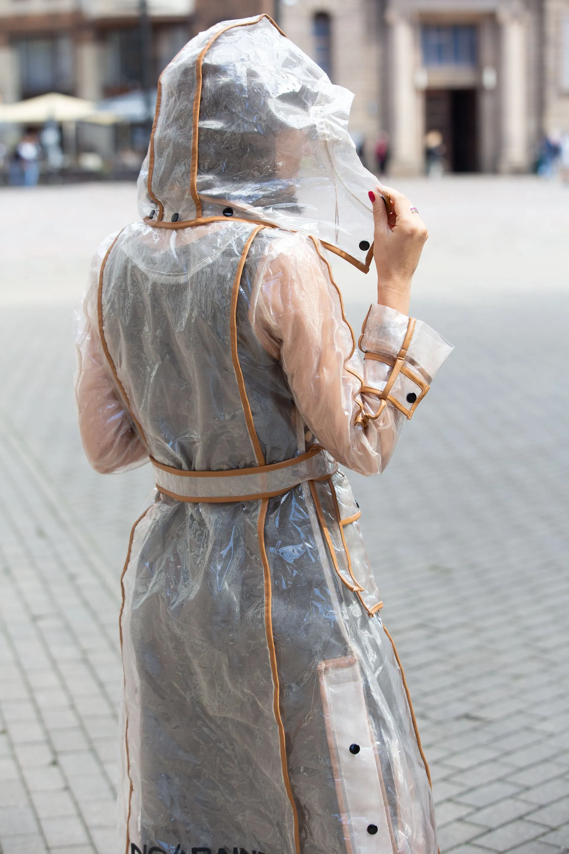 Transparent Trench coat. Elegance.