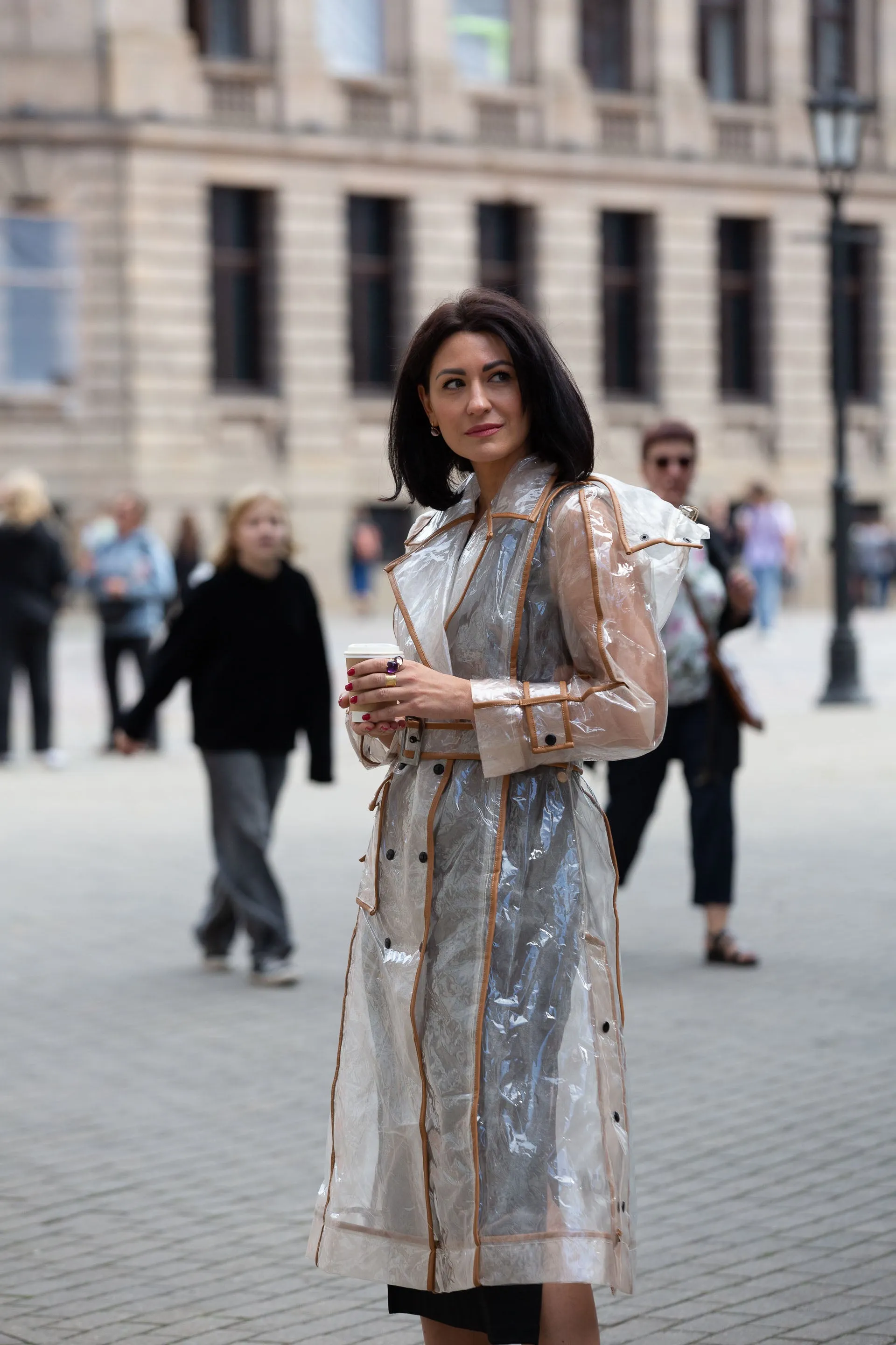 Transparent Trench coat. Elegance.