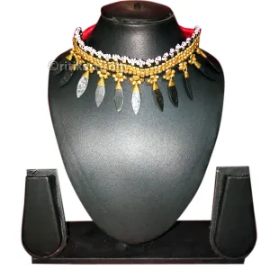 Tribal Dhokra Brass Leaf Necklace Design-3