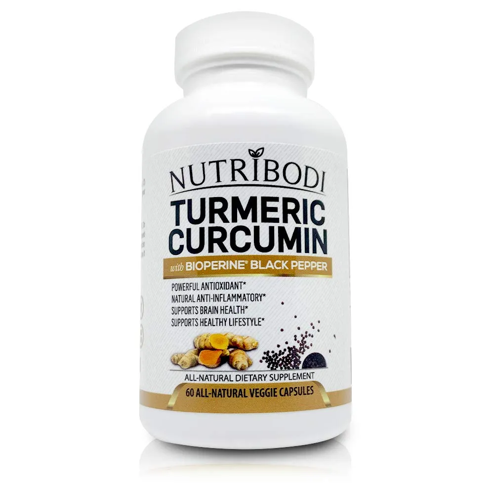 Turmeric Curcumin Supplement with BioPerine - 1200mg Natural Antioxidant and Anti-Inflammatory Standardized to 95% Curcuminoids - Promotes Joint Pain Relief and Brain Health (30-Day Supply)