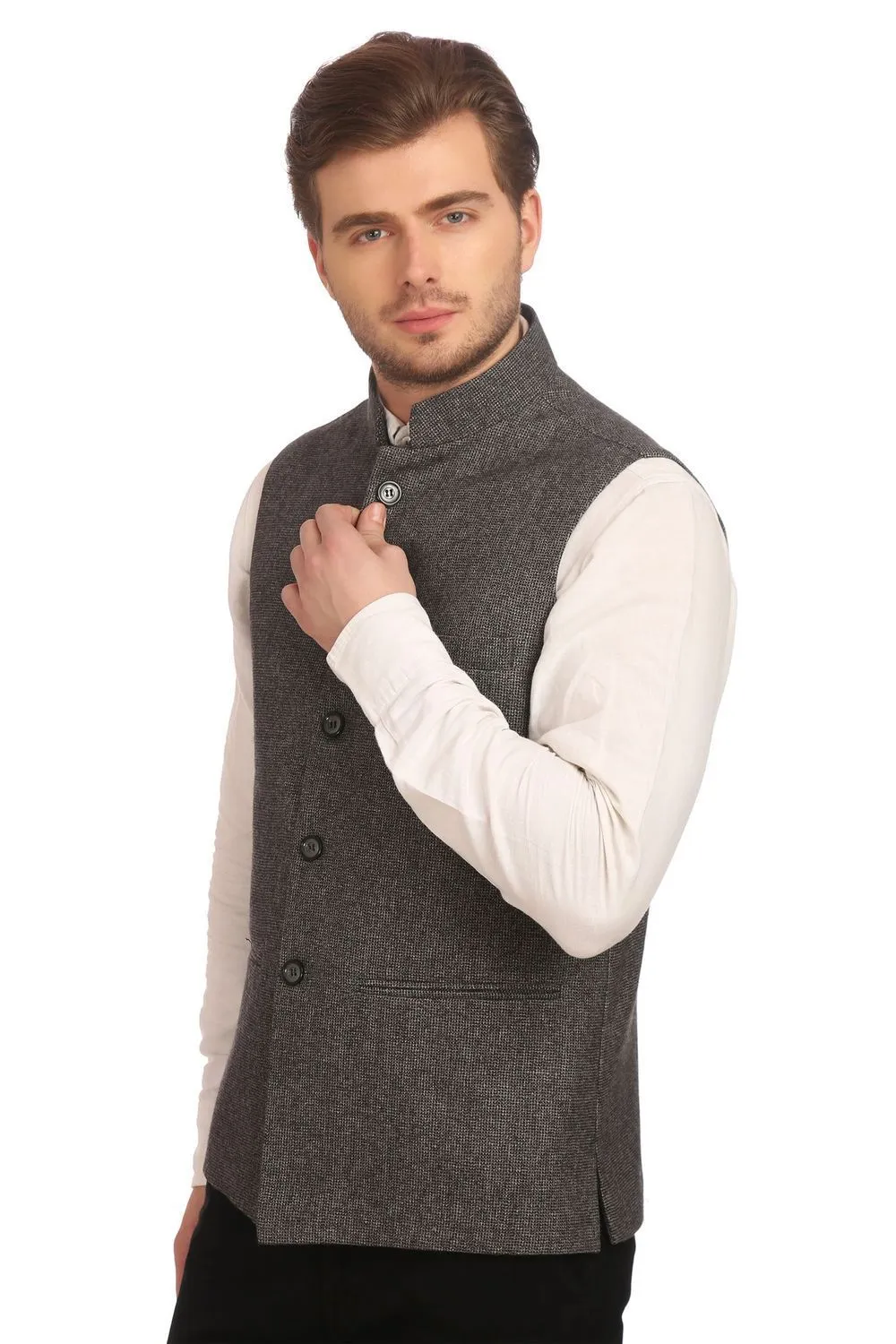 Tweed Grey Modi Nehru Jacket