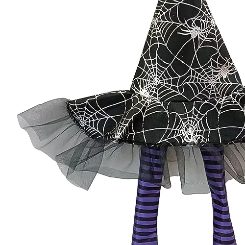 UJEAVETTE® Witch Legs Hat Hanging Sign Horror Party Ornament for Mantel Parties Bedroom Violet