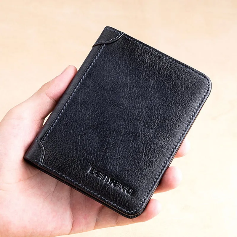 Upgrade RFID Male Genuine Leather Wallets