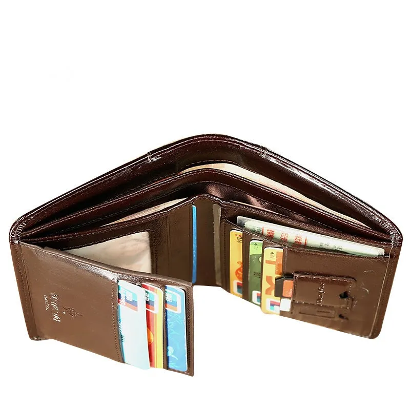 Upgrade RFID Male Genuine Leather Wallets