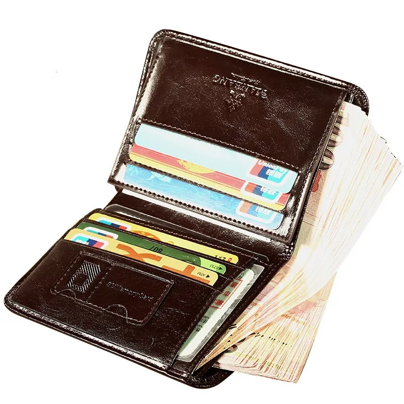 Upgrade RFID Male Genuine Leather Wallets