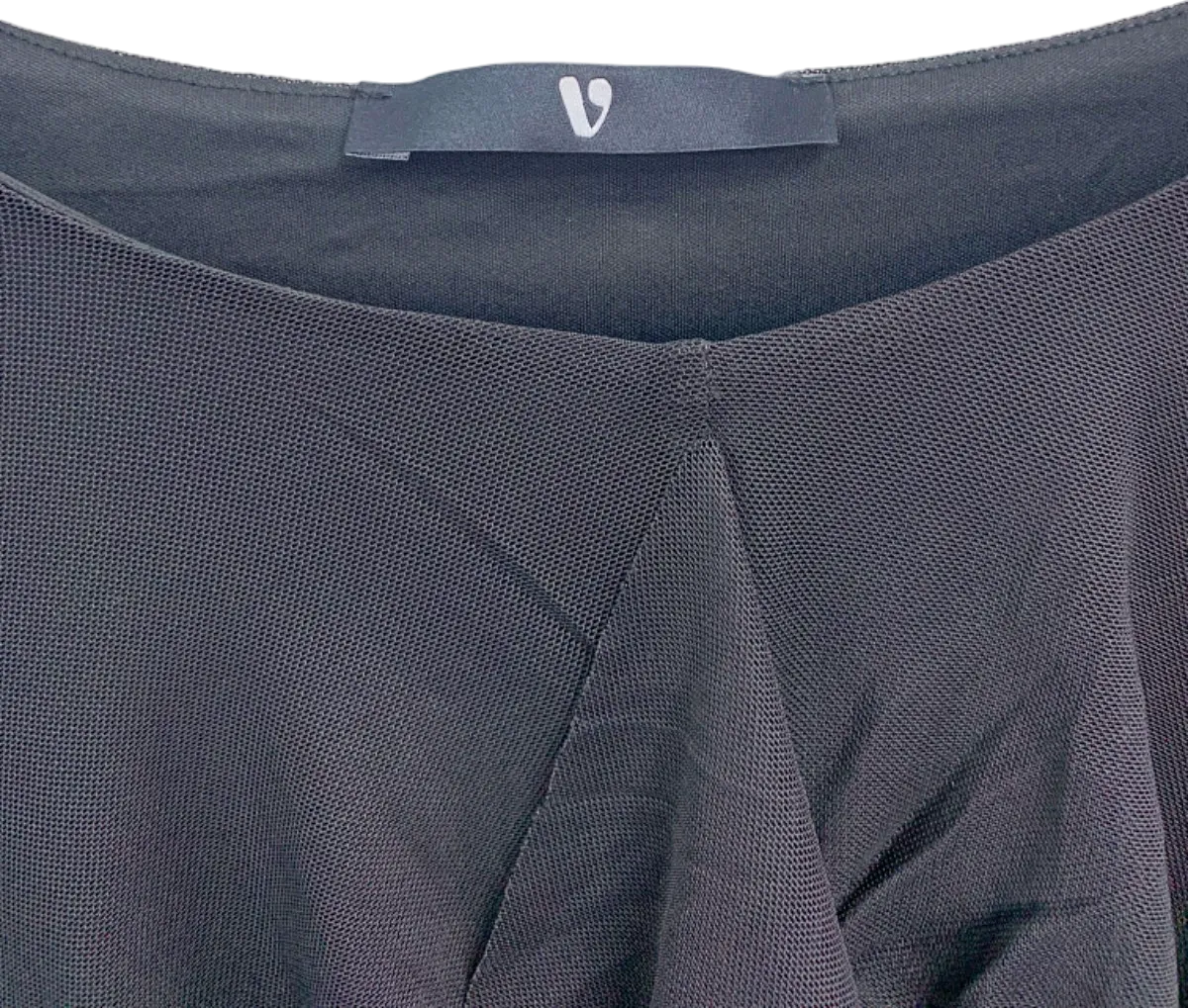 V by Very Black Ruffled Midi Dress UK 20