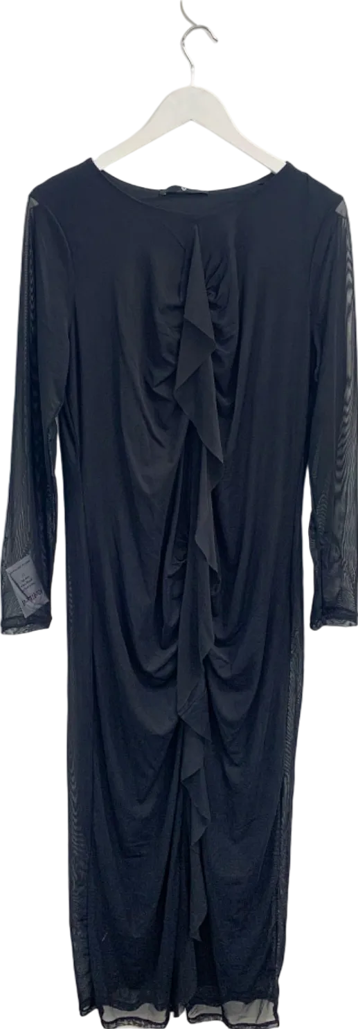 V by Very Black Ruffled Midi Dress UK 20