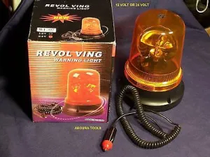 WARNING LIGHT REVOLVING -AMBER 12v / 24v  - NEW IN BOX.