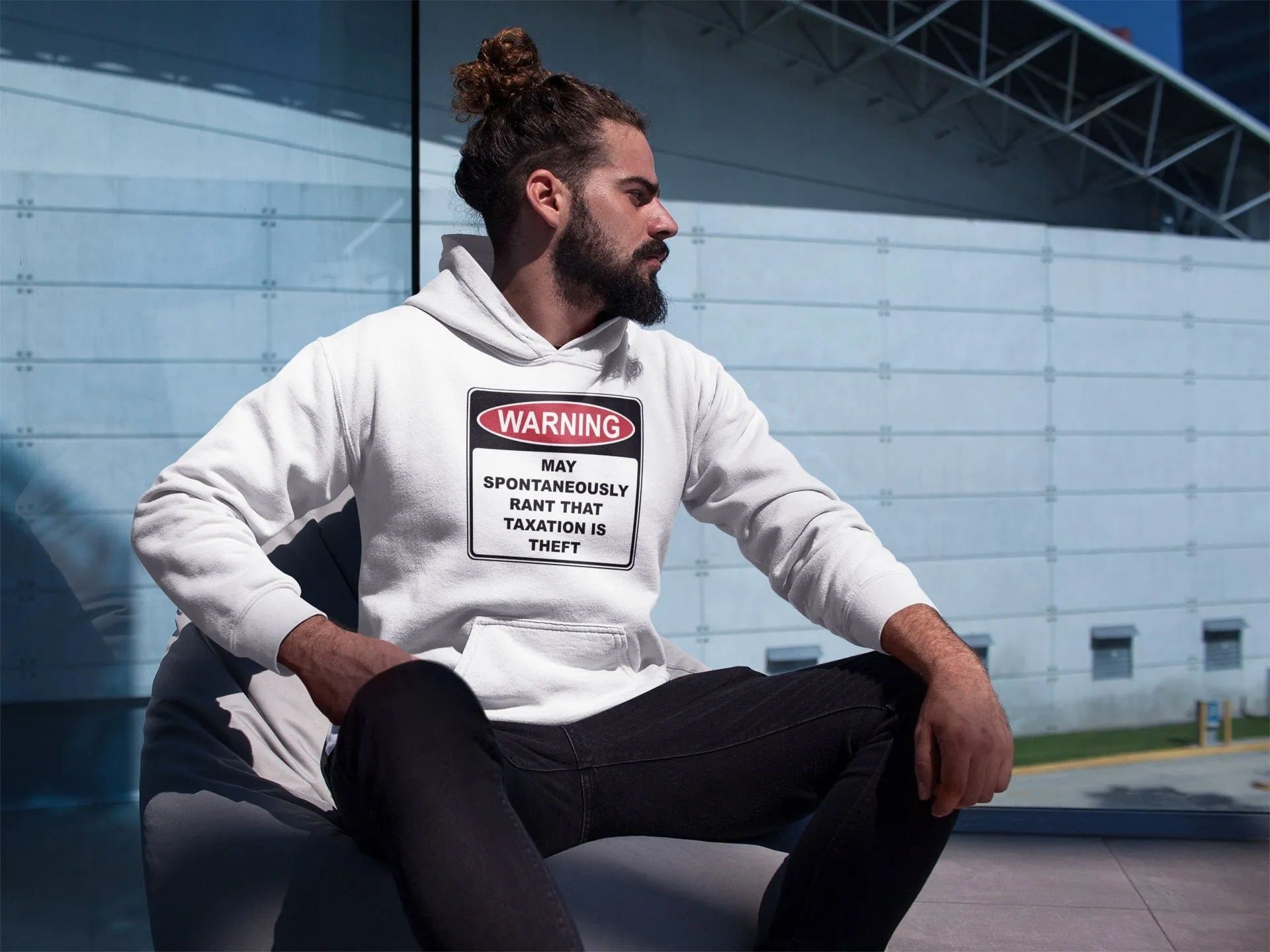 Warning Rant Taxation is Theft Light Hoodie
