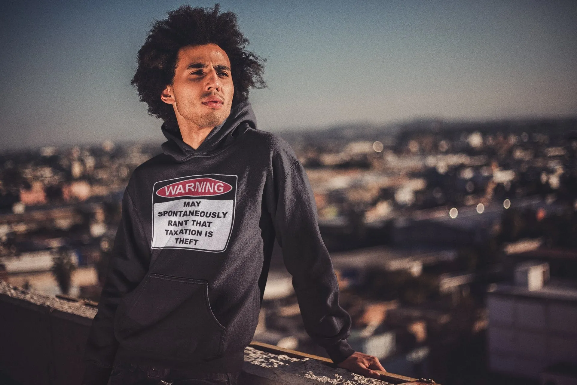 Warning Rant Taxation is Theft Light Hoodie