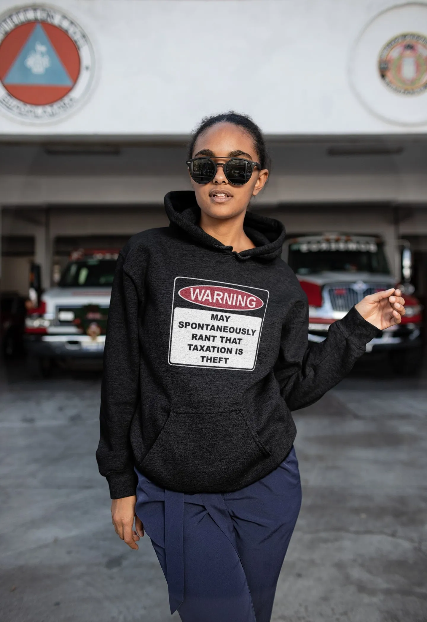 Warning Rant Taxation is Theft Light Hoodie