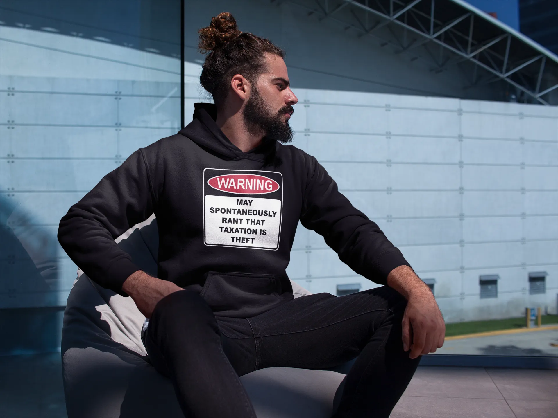 Warning Rant Taxation is Theft Light Hoodie
